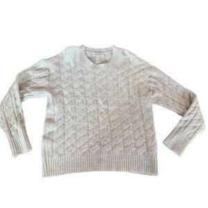 Everlane Women's Gray Cable Knit Sweater Size Small Wool Nylon polyester Blend